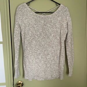 American Eagle Outfitters Heathered Cream Sweater Sz Med